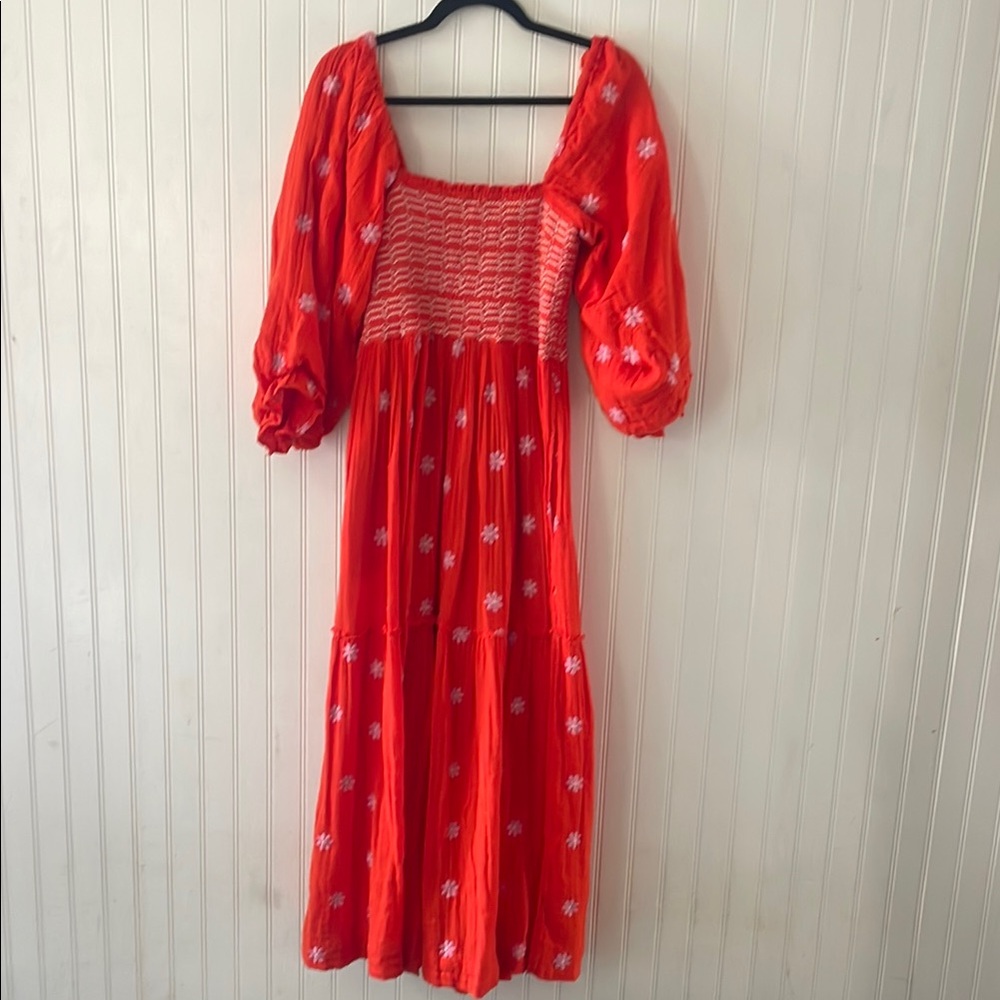 Free People Red Ruffled Tiered Sundress